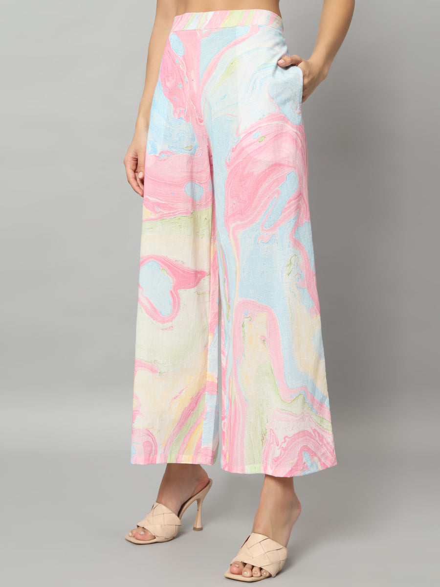 Women Cotton Abstract Printed Co-ord Set