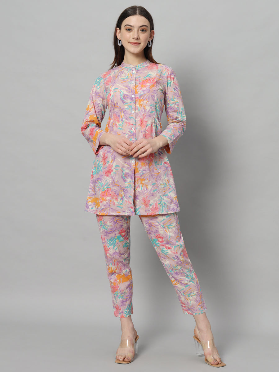 Women Cotton Floral Printed Co-ord Set