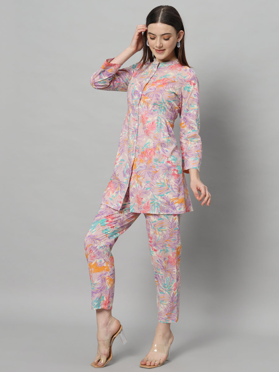 Women Cotton Floral Printed Co-ord Set