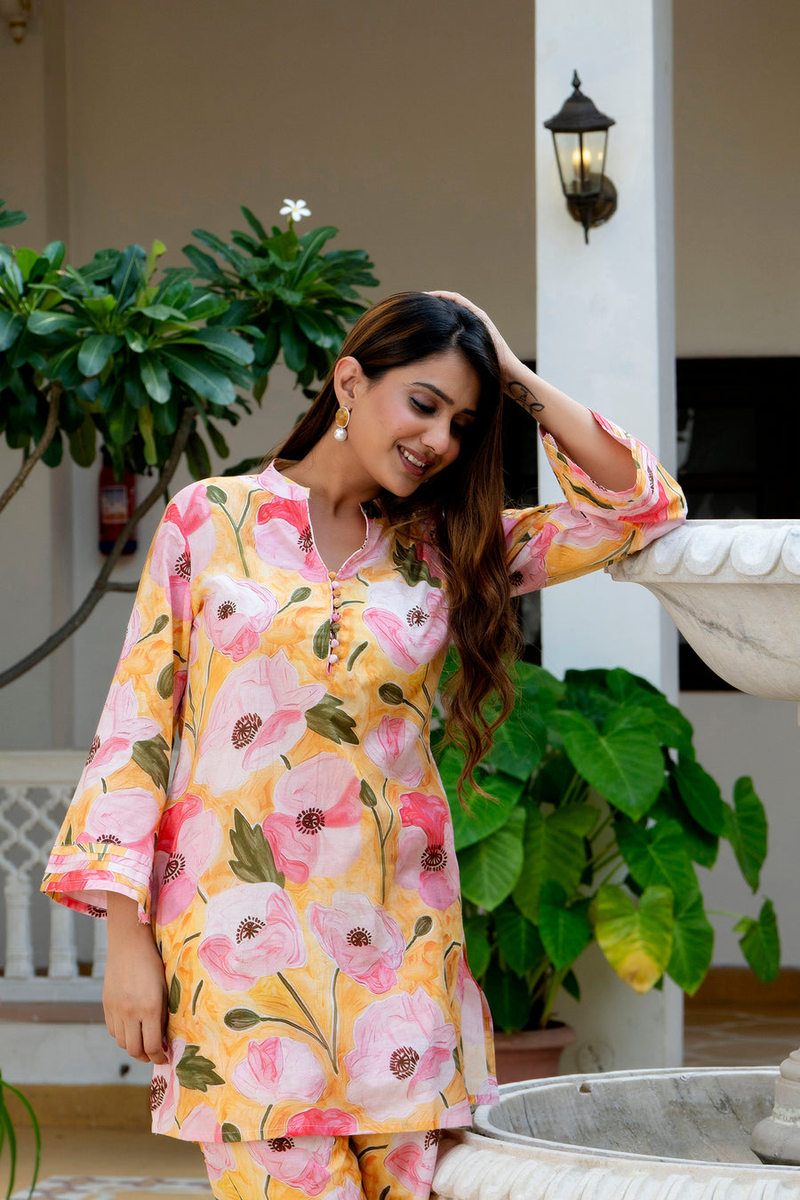 Flora Dreams Printed Cotton Lounge Wear Set