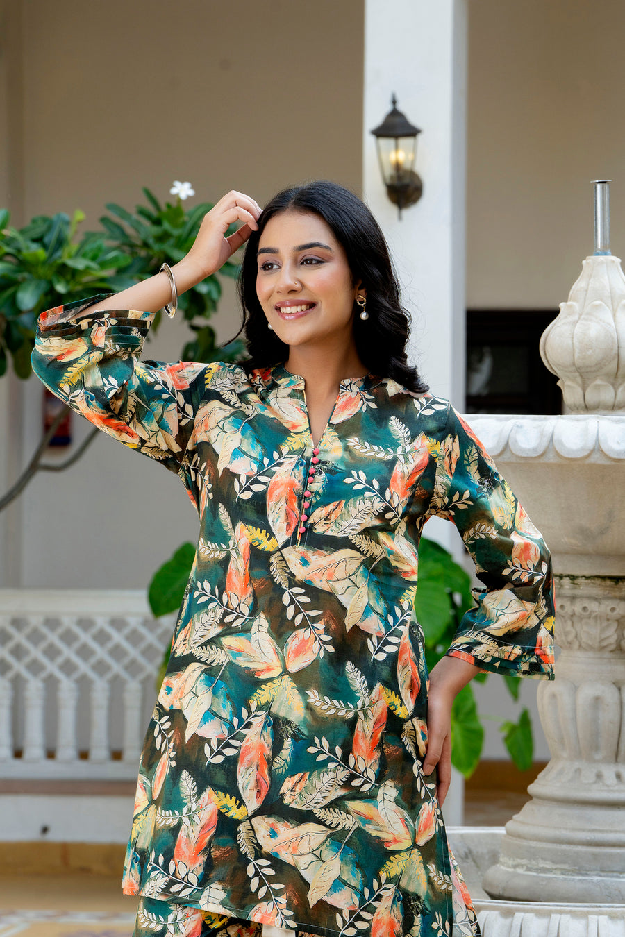 Dreamy Jungle Printed Cotton Lounge Wear Set