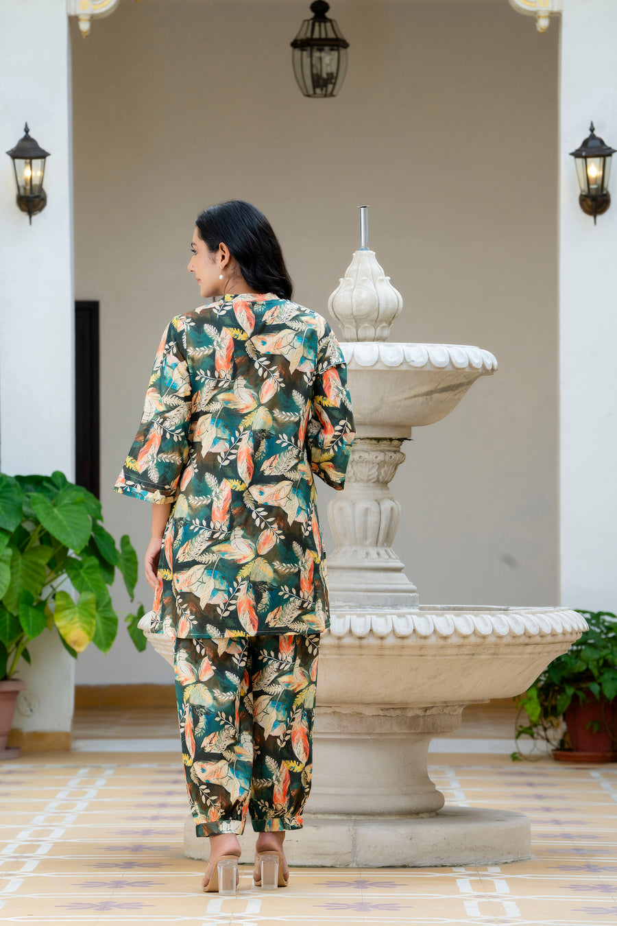 Dreamy Jungle Printed Cotton Lounge Wear Set