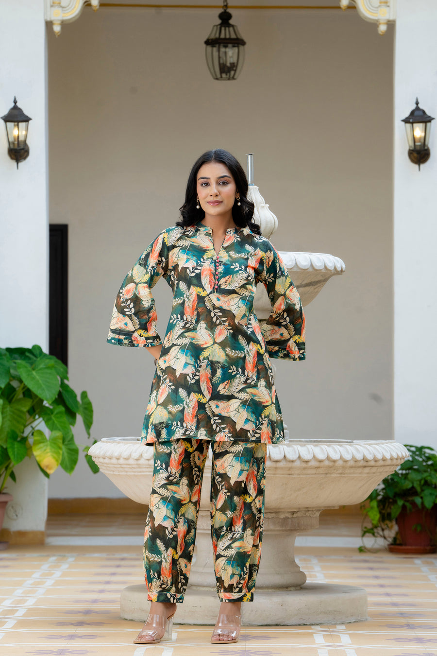 Dreamy Jungle Printed Cotton Lounge Wear Set